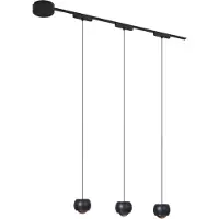 QAZQA Moderne skinnesystem med 3 sorte pendellamper 1-faset - Magnetic Lance