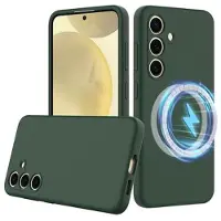 Mtp Products Samsung Galaxy S24 Liquid Silikone Cover - MagSafe Kompatibel - Mørkegrøn