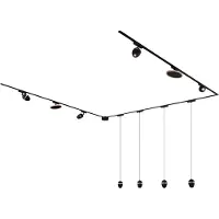 QAZQA Skinnesystem med 10 lamper sort 1-faset - Magnetic Eggy Puk