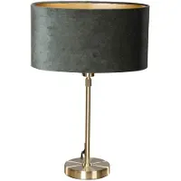 QAZQA Bordlampe guld med oval velourskærm grøn 35 cm - Parte