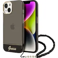 GUESS GUHCP14SHGCOHK iPhone 14 6,1" sort / sort hardcase Gennemsigtig perlerem