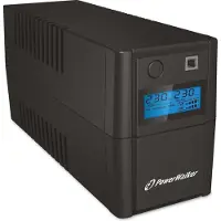 BlueWalker PowerWalker VI 650SE LCD - UPS - AC 230 V - 360 Watt - 650 VA - 7 At - USB - output-stikforbindelser: 2 - sort