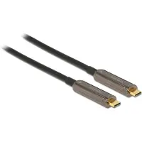 DeLOCK - USB-kabel - USB-C (han) til USB-C (han) - USB 3.2 Gen 1 / DisplayPort 1.2 - 10 m - Active Optical Cable (AOC), 4K60 Hz (3840 x 2160) support - sort