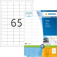 Herma Premium - Papir - mat - permanent selvklæbende - hvid - 38.1 x 21.2 mm 13000 etikette(r) (200 ark x 65) laminerede etiketter