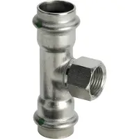 Viega Sanpress Inox T-stykke 35 mm x 1/2" x 35 mm rustfrit stål