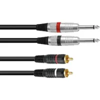 Omnitronic adapterkabel 2x cinch/2x jack 1 m sw (30225212)