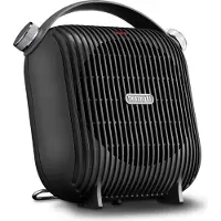 De'Longhi De’Longhi HFS30C24.DG, Blæser med elektrisk områdevarmer, Keramisk, IP21, Indendørs, Skrivebord, Gulv, Bord, Sort