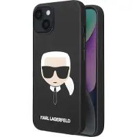 Karl Lagerfeld Silikone Karl's Head-etui til iPhone 14 Plus Sort