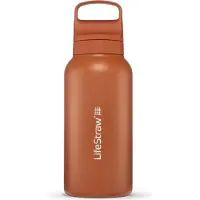 LifeStraw Go 2.0 Stainless Steel Water Filter Bottle 1L, Orange