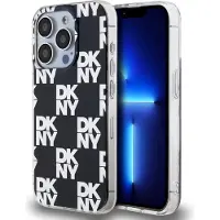 DKNY IML Checkered Mono Pattern etui til iPhone 15 Pro Max - sort