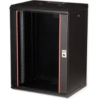Roline 26.21.0176, Vægmonteret stativ, 16U, Nøglelås, Rack skinner, 29 kg, Sort