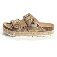 Bayton Pantoletter 'Olympe' beige / sand / grå / sort