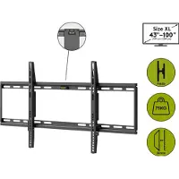 Goobay 49742, 109,2 cm (43), 2,54 m (100), 200 x 200 mm, 800 x 400 mm, Stål, Sort
