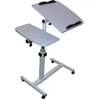 24hShop Sengebord på hjul / Justerbart læsebord med drejelig top