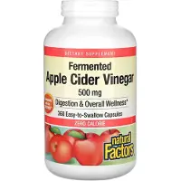 Natural Factors , Fermenteret Eplet Cidereddike, 500 mg, 360 Lette Capsuler