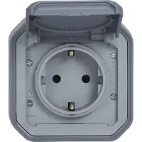 Legrand PLEXO55 schuko stikkontakt 16A 2 modul grå
