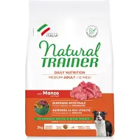 NATURAL TRAINER Nova Foods Trainer Natural Medium, oksekød, ris, spirulina - 3 kg