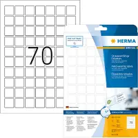 Herma 8339, Hvid, Selvklæbende printeretiket, A4, Laser, Permanent, Mat