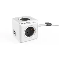 Microconnect PowerCube extended dobbelt USB + 4 udtag med 1,5 meter ledning