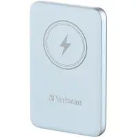 Verbatim Charge 'n' Go - Trådløs power bank - magnetisk montering - Li-pol - 10000 mAh - 20 Watt - 2.4 A - Apple Fast Charge, PD 3.0, QC 3.0, Apple 2.4A, USB BC 1.2 (USB-C) - blå
