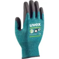 Uvex 60090, Fabrikshandsker, Sort, Grøn, Voksen, Unisex, Skærefast, 1 stk