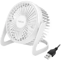 Logilink - Køleventilator - på bord - 12.7 cm - USB - hvid