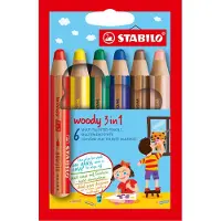 Stabilo Farveblyanter - Woody 3-i-1 - 6 stk. - Multifarvet - - OneSize - Farvesæt