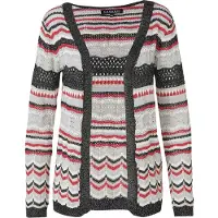 KOROSHI Cardigan lyseblå / lysegrå / cranberry / sort