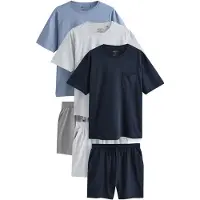 Next Pyjamas kort natblå / opal / mørkegrå / grå-meleret
