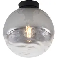 QAZQA Design loftslampe sort med røgglas med fade effekt - Pillon
