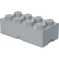 LEGO Opbevaringsboks - 8 Knopper - 50x25x18 - Lysegrå - - OneSize - Boks