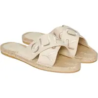 Superdry Superdrytil kvinder. WF310221A Beige espadrillos med krydsede remme (37), Stof, Fast, Ingen, Casual