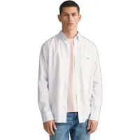 Gant Ganttil mænd. 3000130 Regular Fit blå stribet poplinskjorte (S), Casual, Bomuld, Lange ærmer