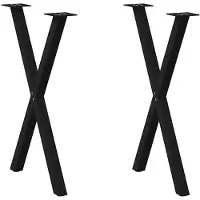 vidaXL spisebordsben X-formet 2 stk. sort 57 x (72-73) cm stål