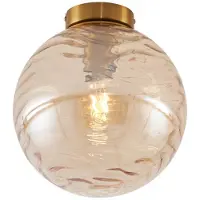 QAZQA Design loftslampe messing med ravfarvet glas - Pillon