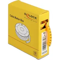 DeLOCK kabelmarkeringsboks, nr. 4, gul, 500 stk