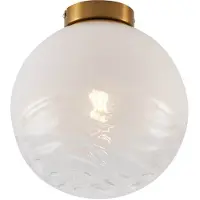 QAZQA Design loftslampe messing med hvidt, afbleget glas - Pillon