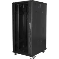 Lanberg - Rack kabinet - med display - sort, RAL 9004 - 27U - 19