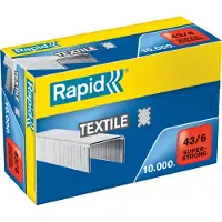 Rapid X10000 Super Stærke Galvaniserede Tekstilklammer 43/6 Mm