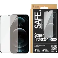 PanzerGlass SAFE. by - Skærmbeskytter for mobiltelefon - glas - rammefarve sort - for Apple iPhone 12, 12 Pro