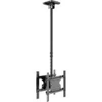 Multibrackets M Public Ceilingmount Medium Back to Back - Monteringssæt (loftsplade, vippe loft montering, VESA adapter) - for 2 LCD displays - stål - sort - skærmstørrelse: 32-55 - loftsmonterbar