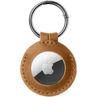 FIXED Ægte læder nøglering etui til AirTag Brun