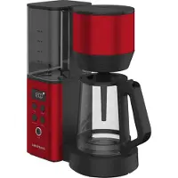 Grundig KM 8440, Dråbe kaffemaskine, 1,25 L, Malet kaffe, 1150 W, Sort, Rød