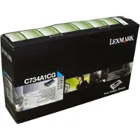 Lexmark Tonerkassette cyan 6.000 sider return C734A1CG Modsvarer: N/A