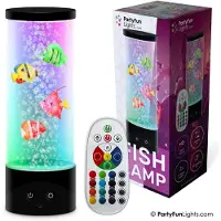 Partyfunlights Fiske lampe med fjernbetjening H: 28cm