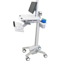 Ergotron StyleView - Vogn med hjul - for LCD-display/PC-udstyr - medicinsk - plastik, aluminium, zinkbelagt stål - grå, hvid, poleret aluminium - skærmstørrelse: op til 24