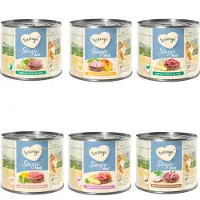 Feringa Økonomipakke: 12 x 200 g Single Meat Menu - Mix I: Kylling, Kanin, Lam, Kalv, And, Laks