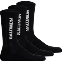 Salomon - Sokker - Socks Everyday Crew 3-Pack Black Black til UnisexBomuld - Størrelse 42-44 - Sort