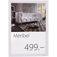 Durable DURAFRAME - Dokumentholder - vægmonterbar, dørmonteret - for A4 - dobbeltsidet - hvid (pakke med 2)