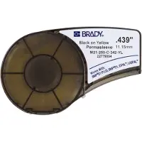 Brady PermaSleeve Wire Marking B-342 - Polyolefin - mat - sort på gul - Rulle (1,1 cm x 2,1 m) 1 rulle(r) hylstre - for BMP21, BMP21-LAB, BMP21-PLUS ID PAL LABPAL